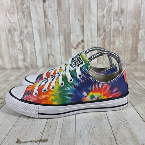 Converse Chuck Taylor All Star Low Top Rainbow Tie Dye Sneakers Womens 7.5 - Picture 2 of 8
